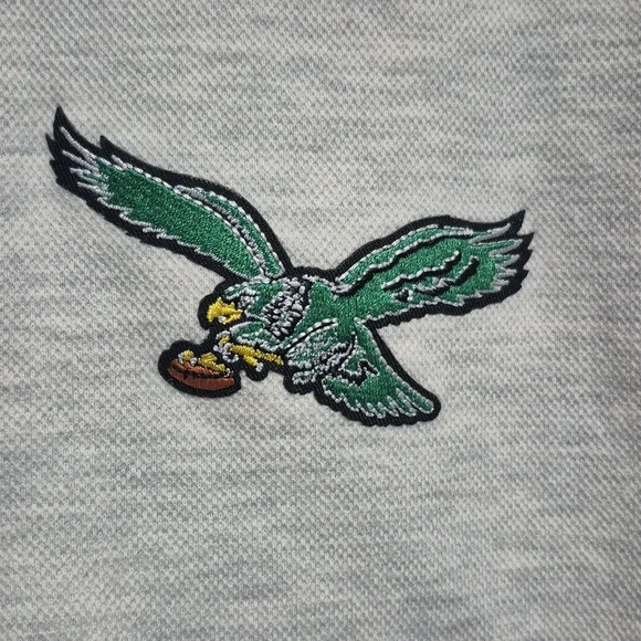 Philadelphia Eagles Light Gray Quarter-zip Shirt - Size Large - Picture 3 of 4
